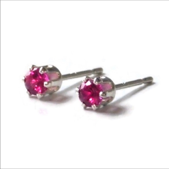 Hand crafted dainty ruby studs - Picture 8 of 16